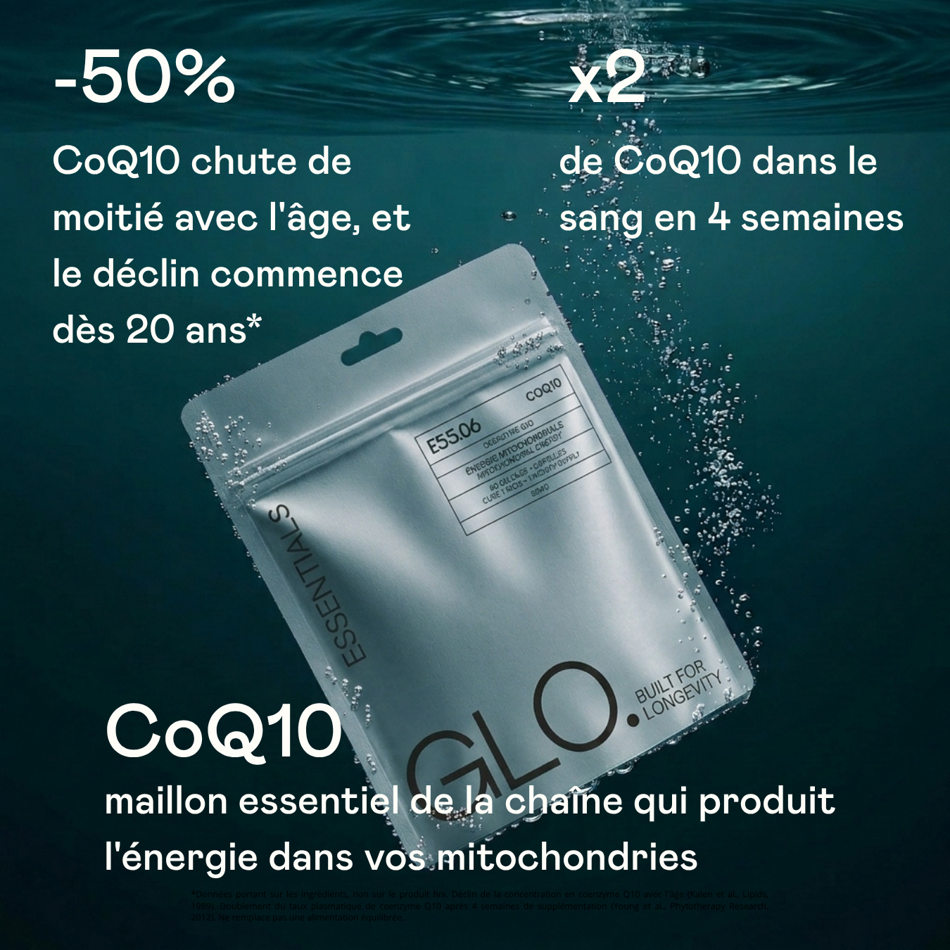 COQ10 Compléments alimentaires GLO. Longevité